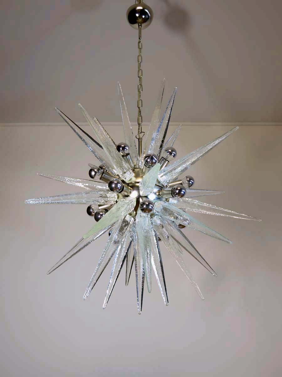 Murano Chandelier | 31 Clear Sputnik detail by Bling Lighting Studio
