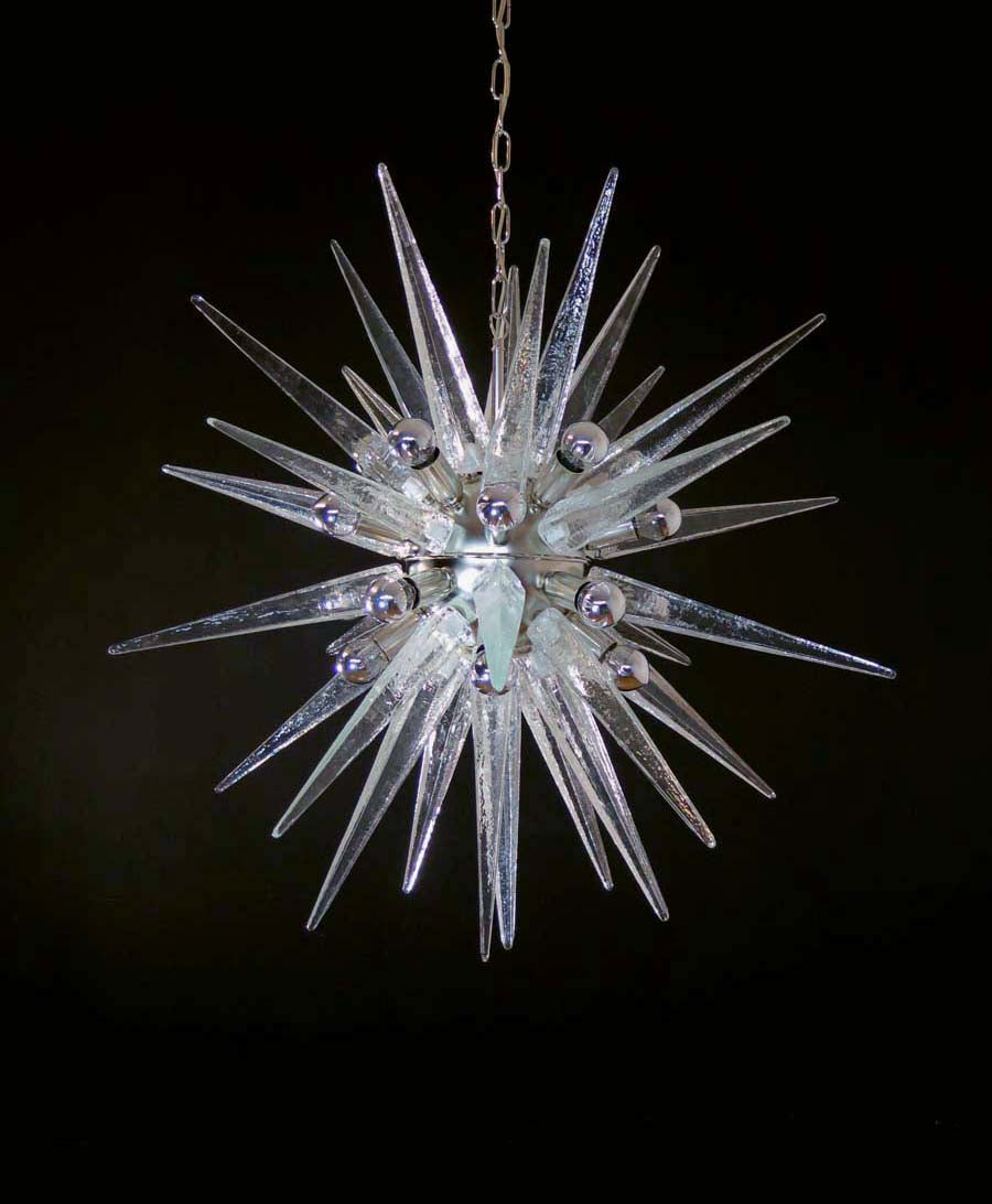 Murano Chandelier | 31 Clear Sputnik detail by Bling Lighting Studio