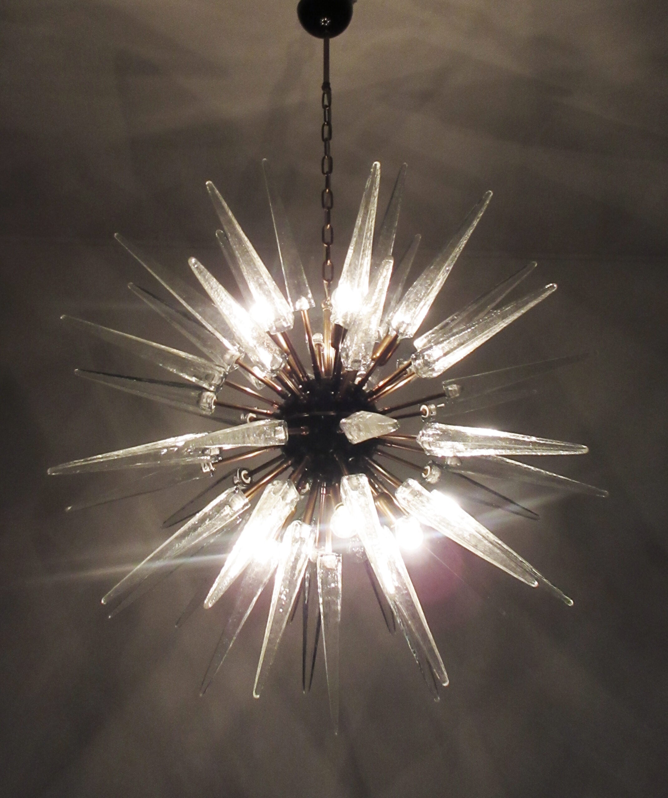 Murano Chandelier | 51 Clear Sputnik detail by Bling Lighting Studio
