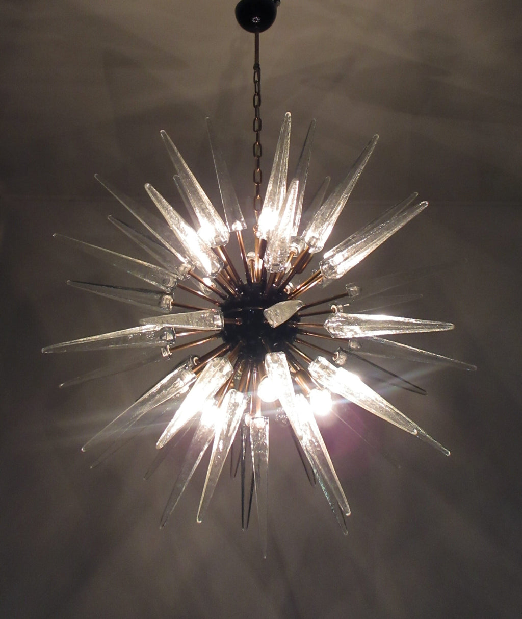 Murano Chandelier | 51 Clear Sputnik detail by Bling Lighting Studio
