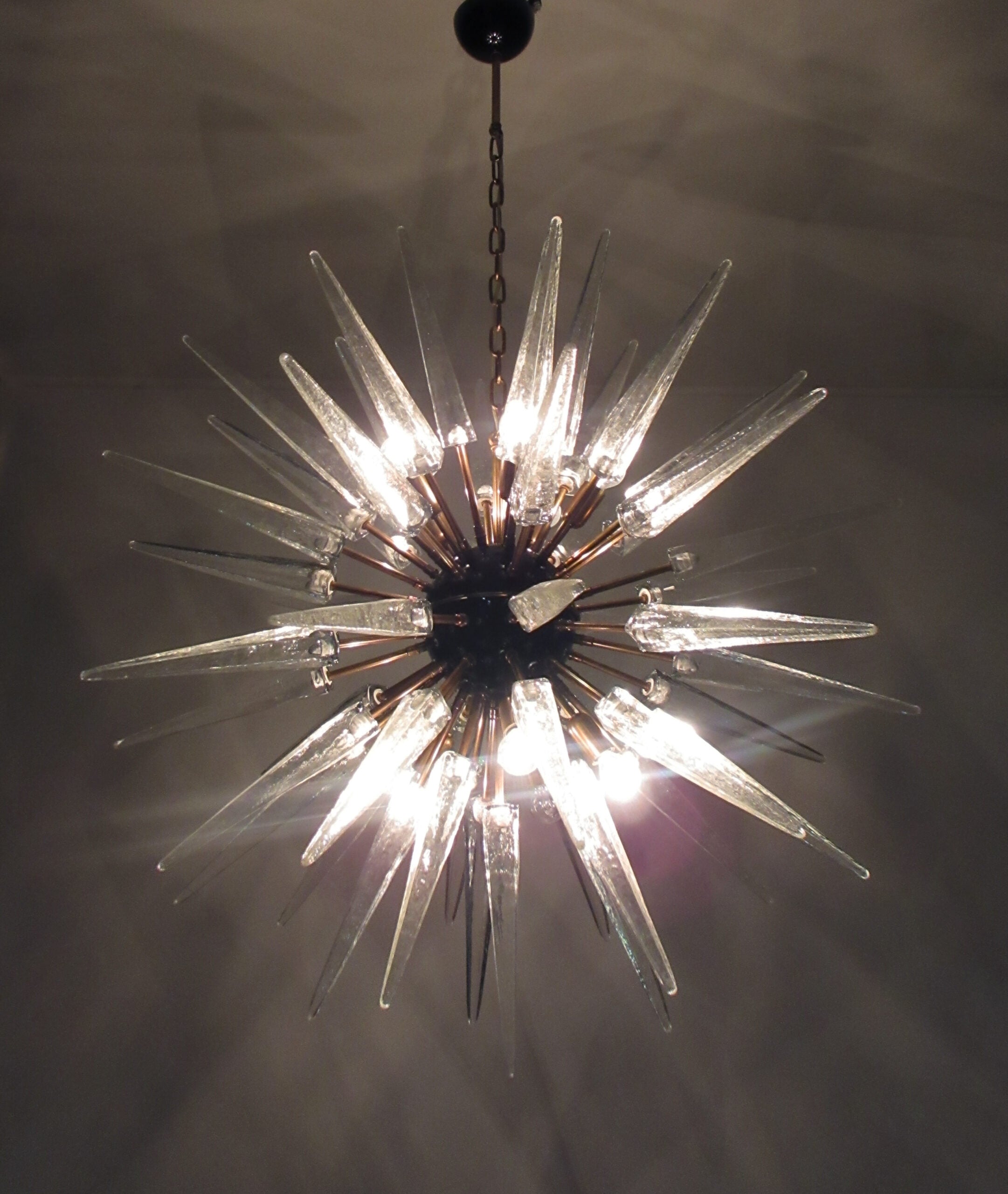 Murano Chandelier | 51 Clear Sputnik detail by Bling Lighting Studio