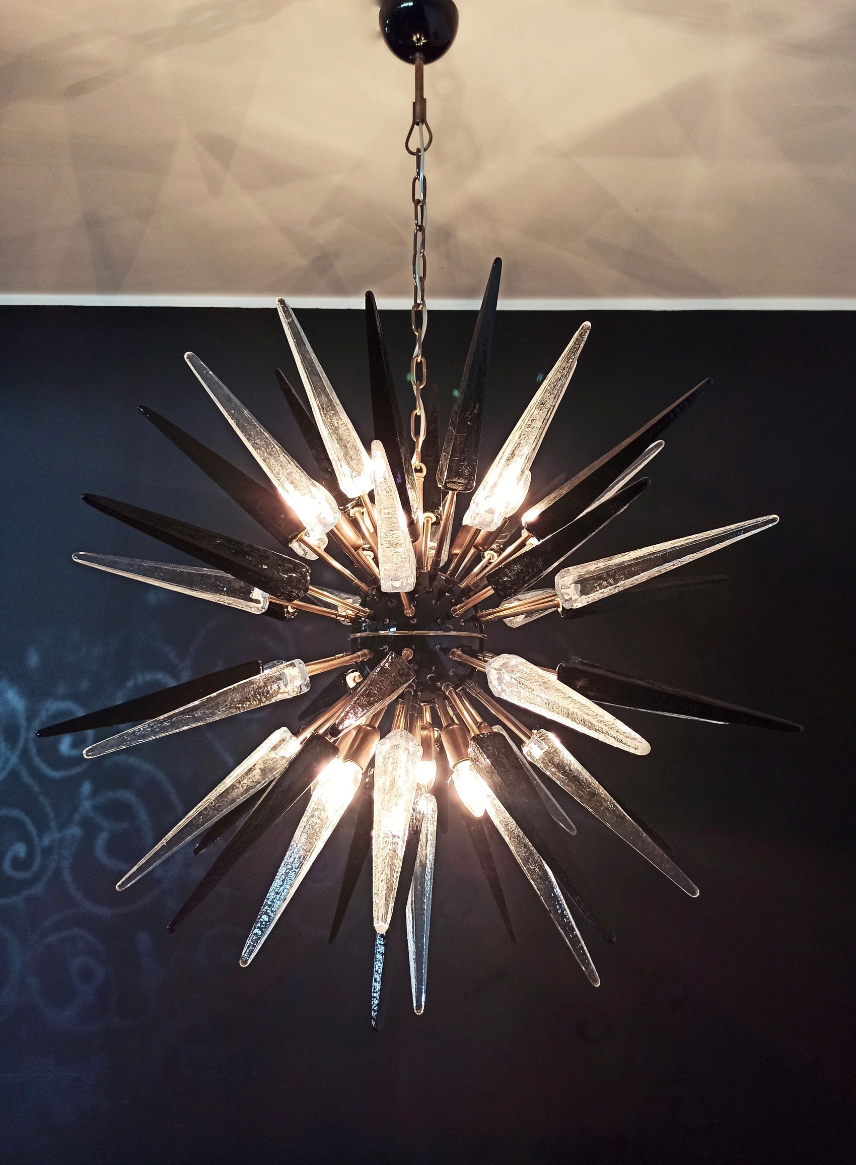 Murano Chandelier | 51 Clear Black Sputnik by Bling Lighting Studio