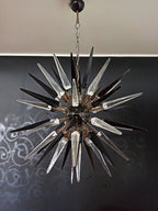 Murano Chandelier | 51 Clear Black Sputnik detail by Bling Lighting Studio