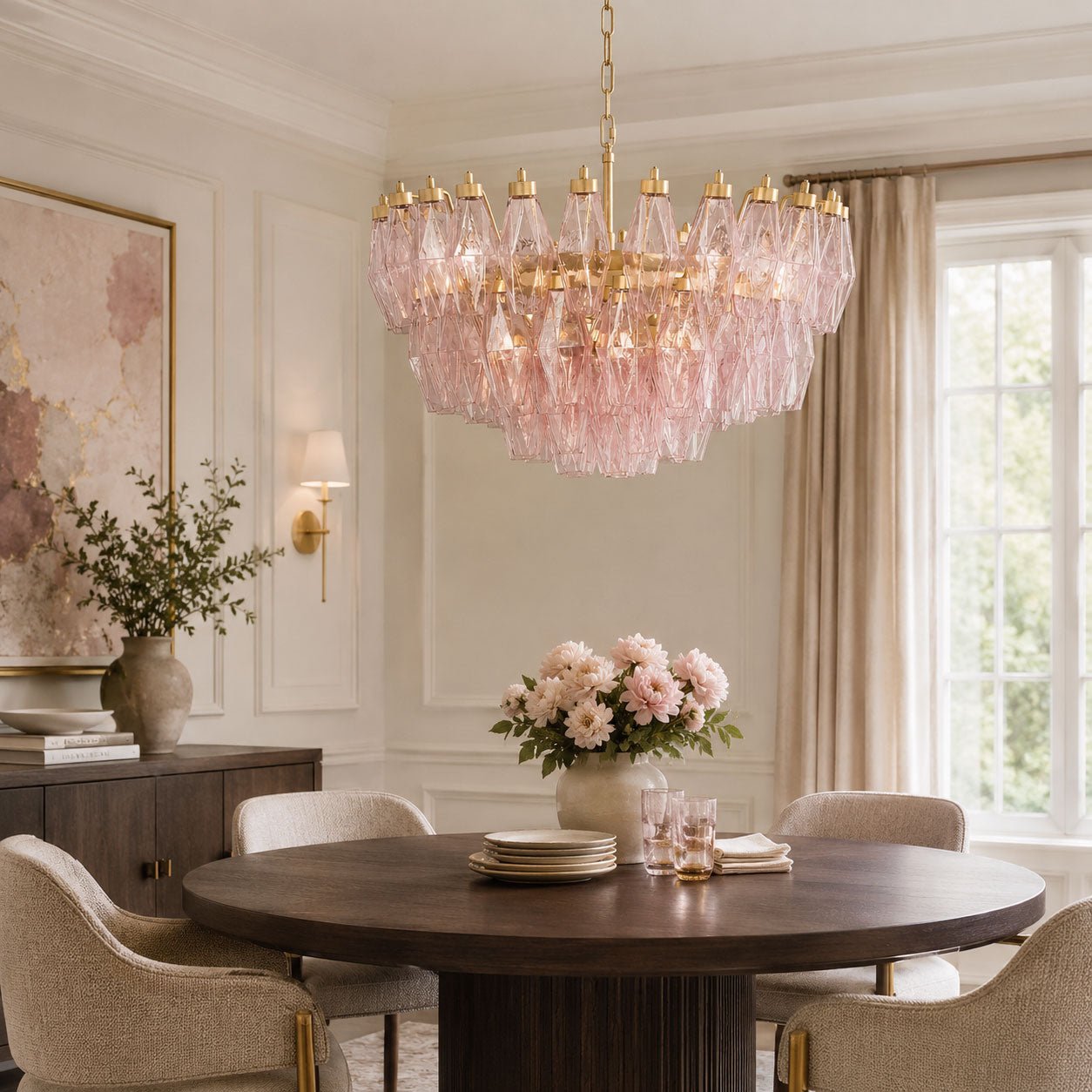 Facet Murano Glass Bloom Chandelier