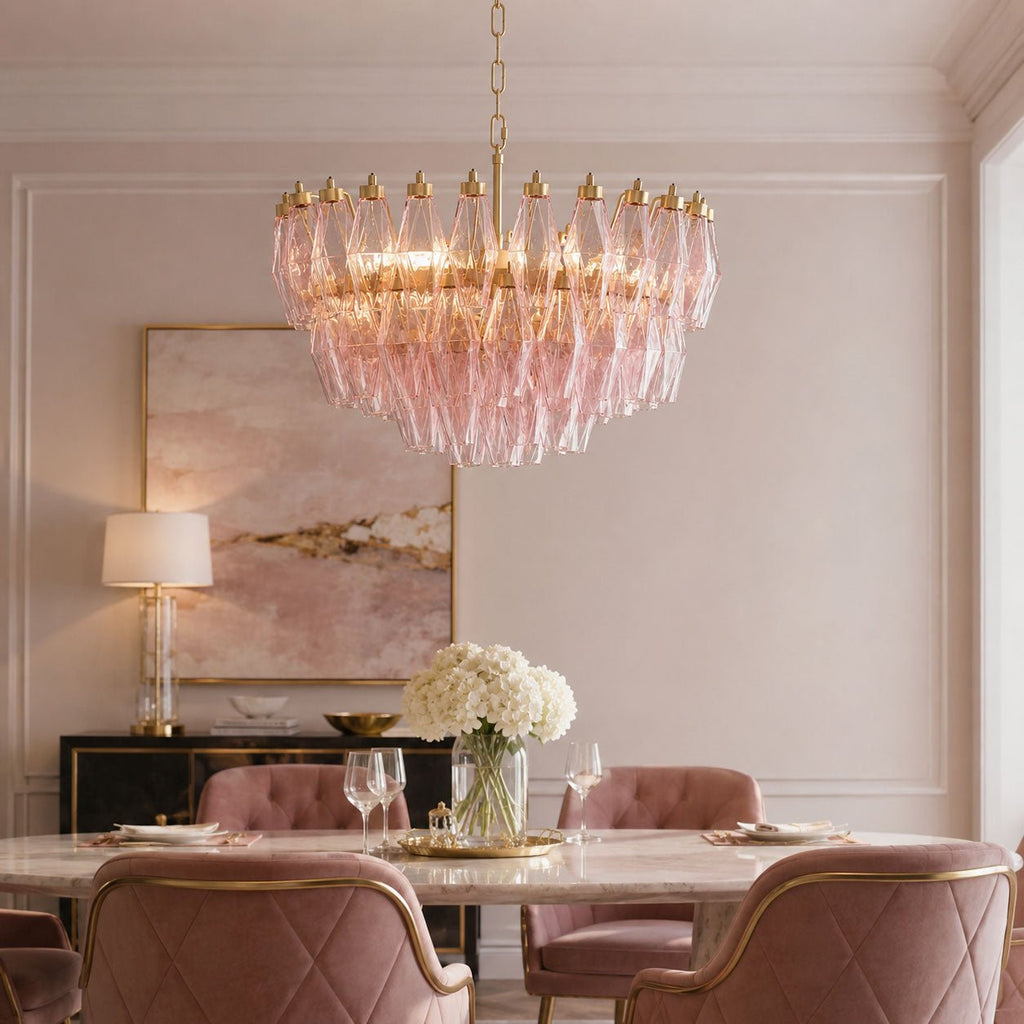 Facet Murano Glass Bloom Chandelier