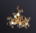 Zeke Branch Brass Crystal Chandelier by Bling Lighting Studio