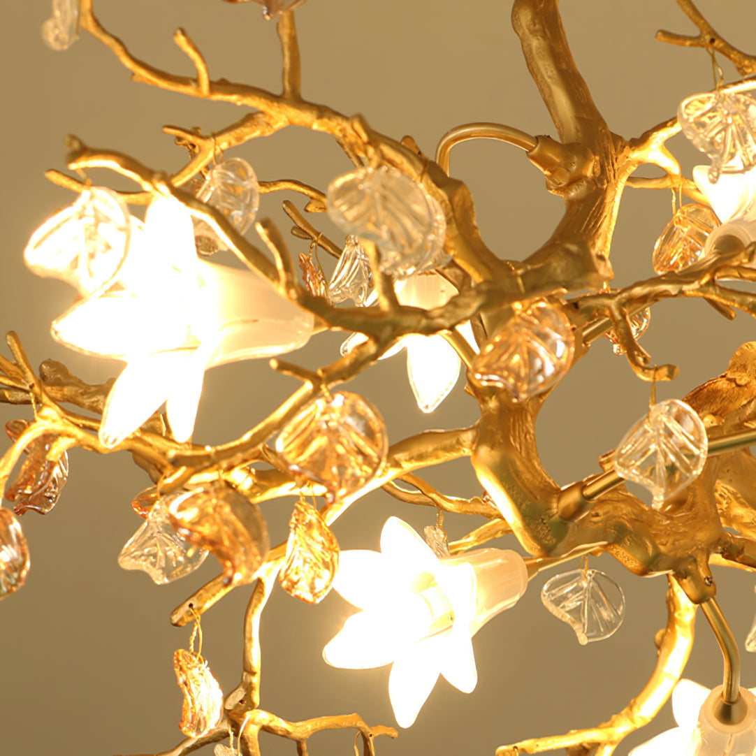 Zeke Branch Brass Crystal Chandelier by Bling Lighting Studio