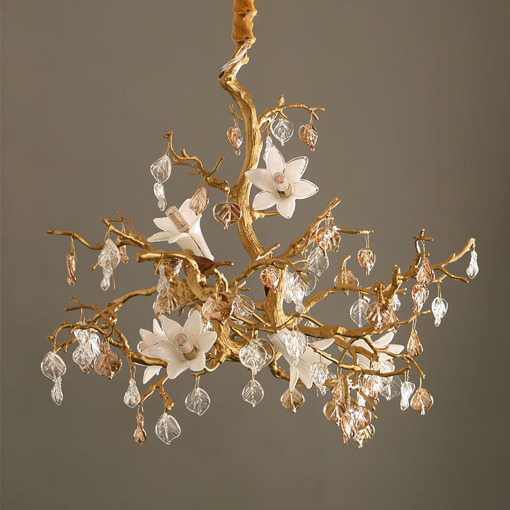 Zeke Branch Brass Crystal Chandelier by Bling Lighting Studio