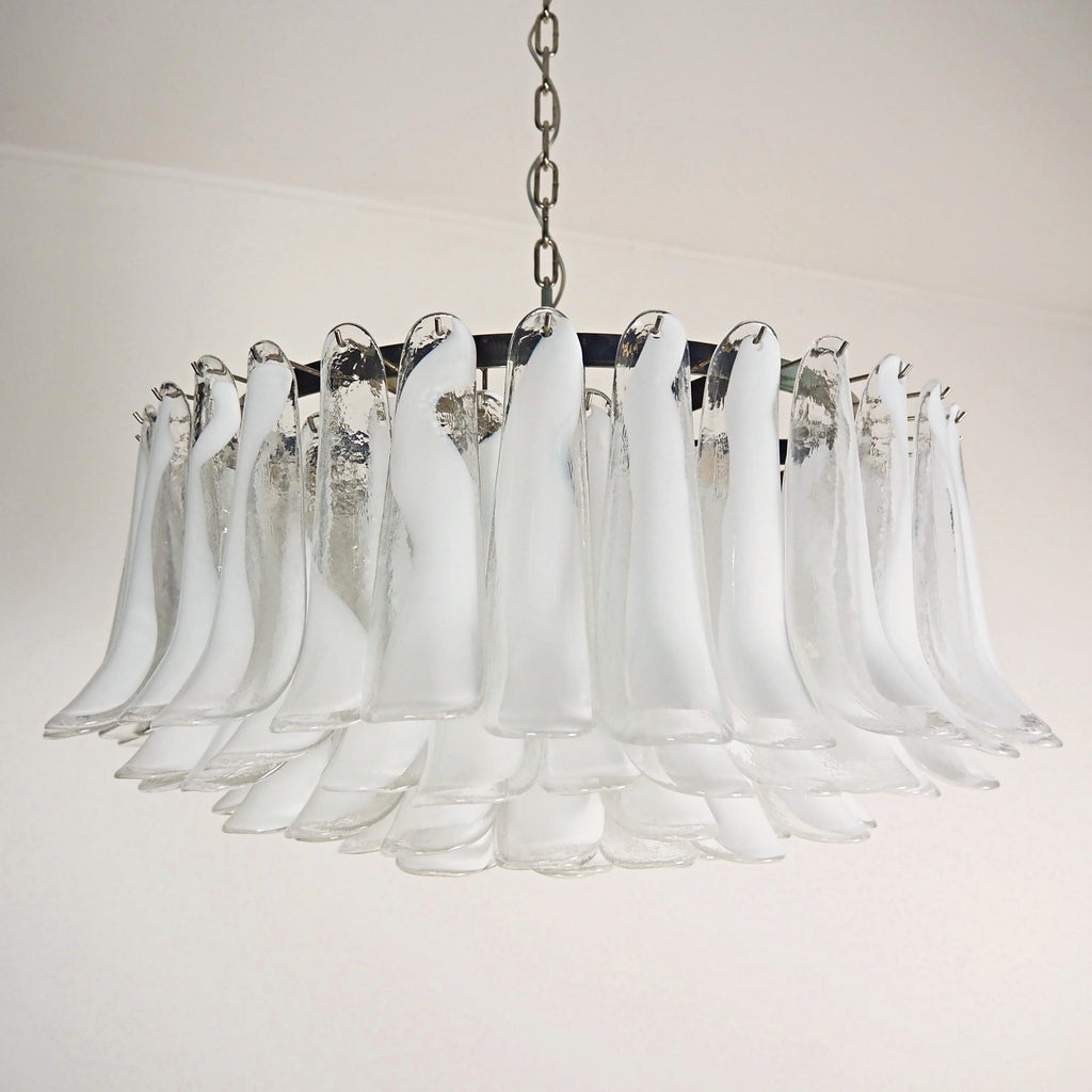 Modern Petals White Murano Chandelier product image