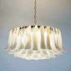 Modern Petals White Murano Chandelier product image