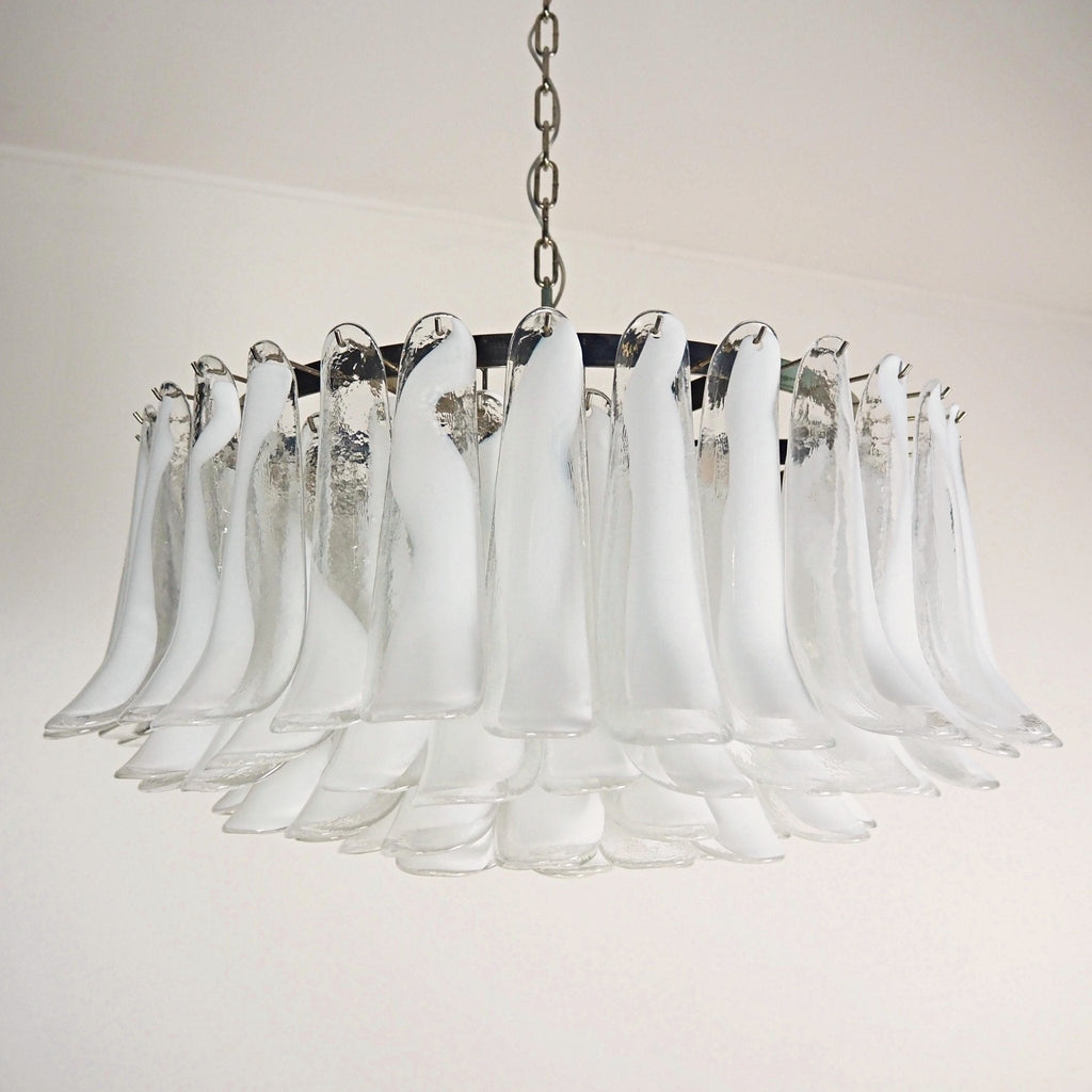 Modern Petals White Murano Chandelier product image