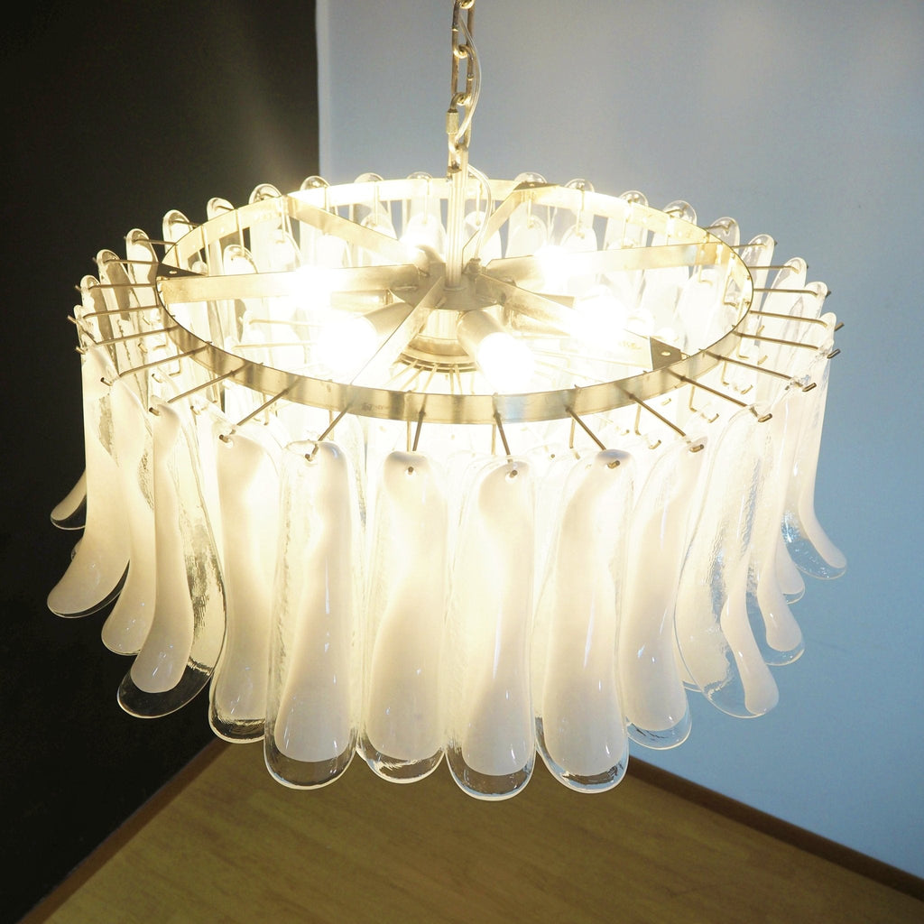 Modern Petals White Murano Chandelier product image