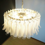 Modern Petals White Murano Chandelier product image