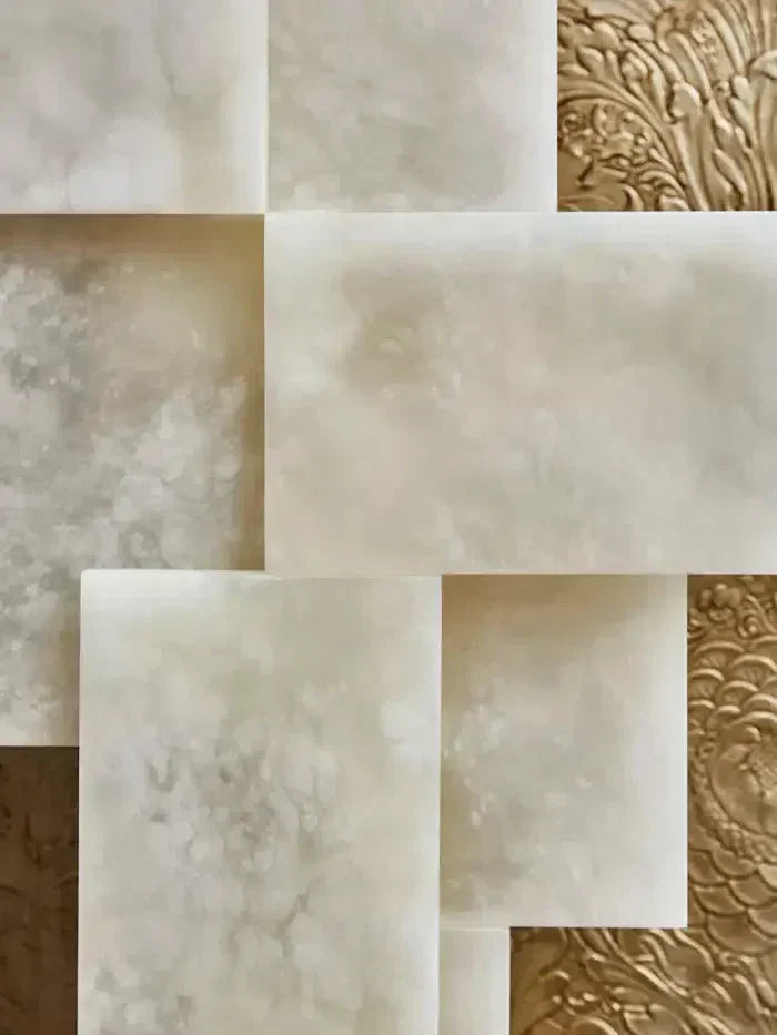 Pair Of Long Wall Sconces in Alabaster by Bling Lighting Studio