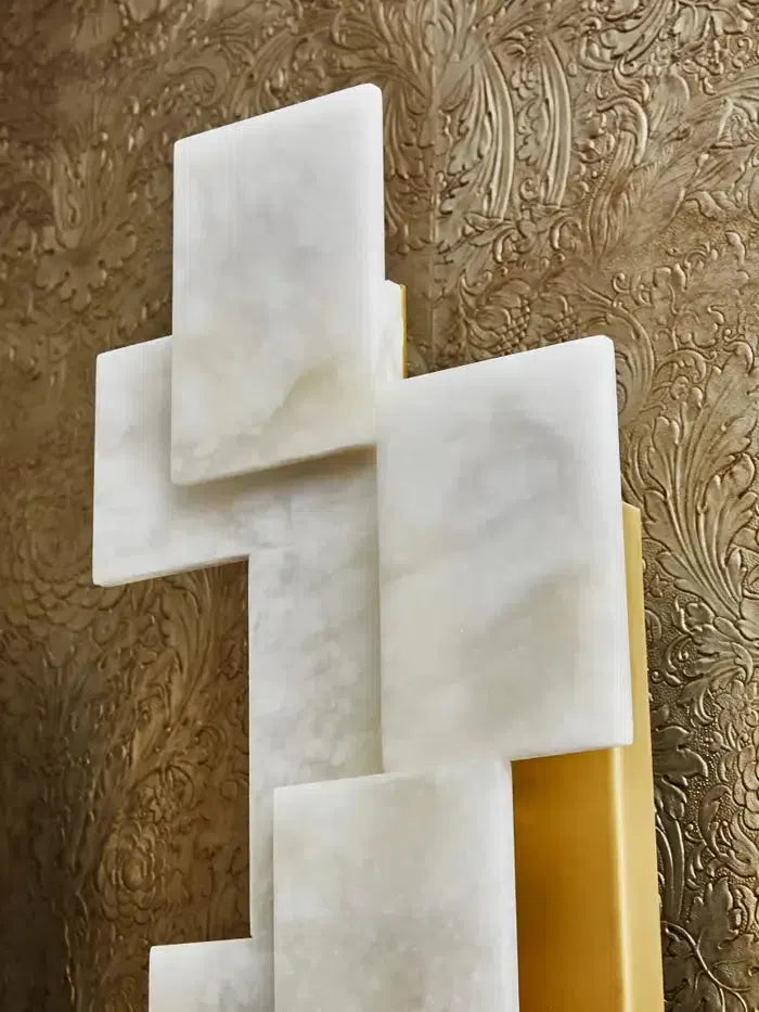Pair Of Long Wall Sconces in Alabaster by Bling Lighting Studio