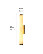 LED Copper Cylindrical Natural Marble Alabaster Wall Sconce Lamp