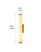 LED Copper Cylindrical Natural Marble Alabaster Wall Sconce Lamp