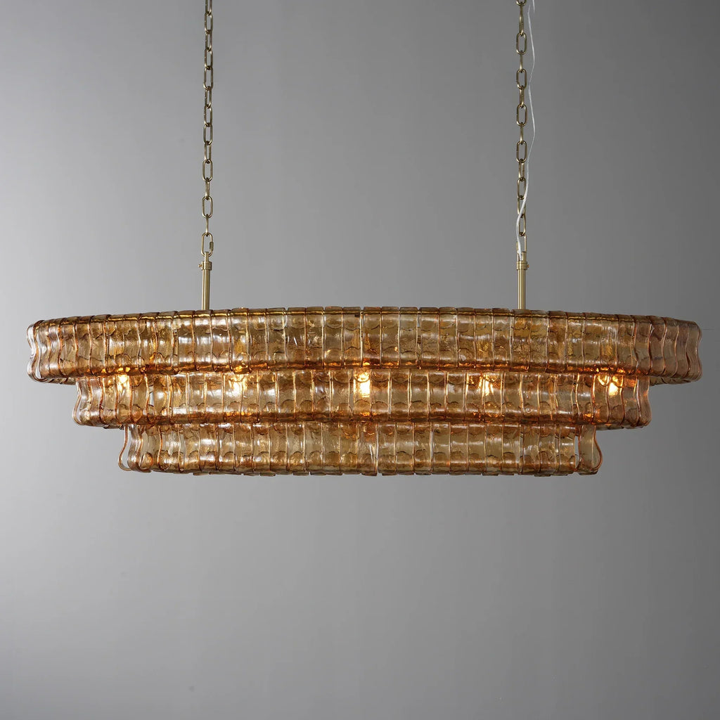 Luxury Amor Ghiaccio Glass Oval Chandelier 54"W/65"W product image