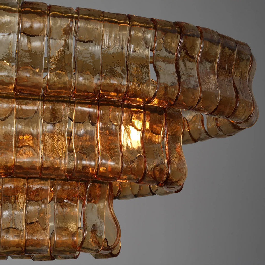 Luxury Amor Ghiaccio Glass Oval Chandelier 54"W/65"W product image
