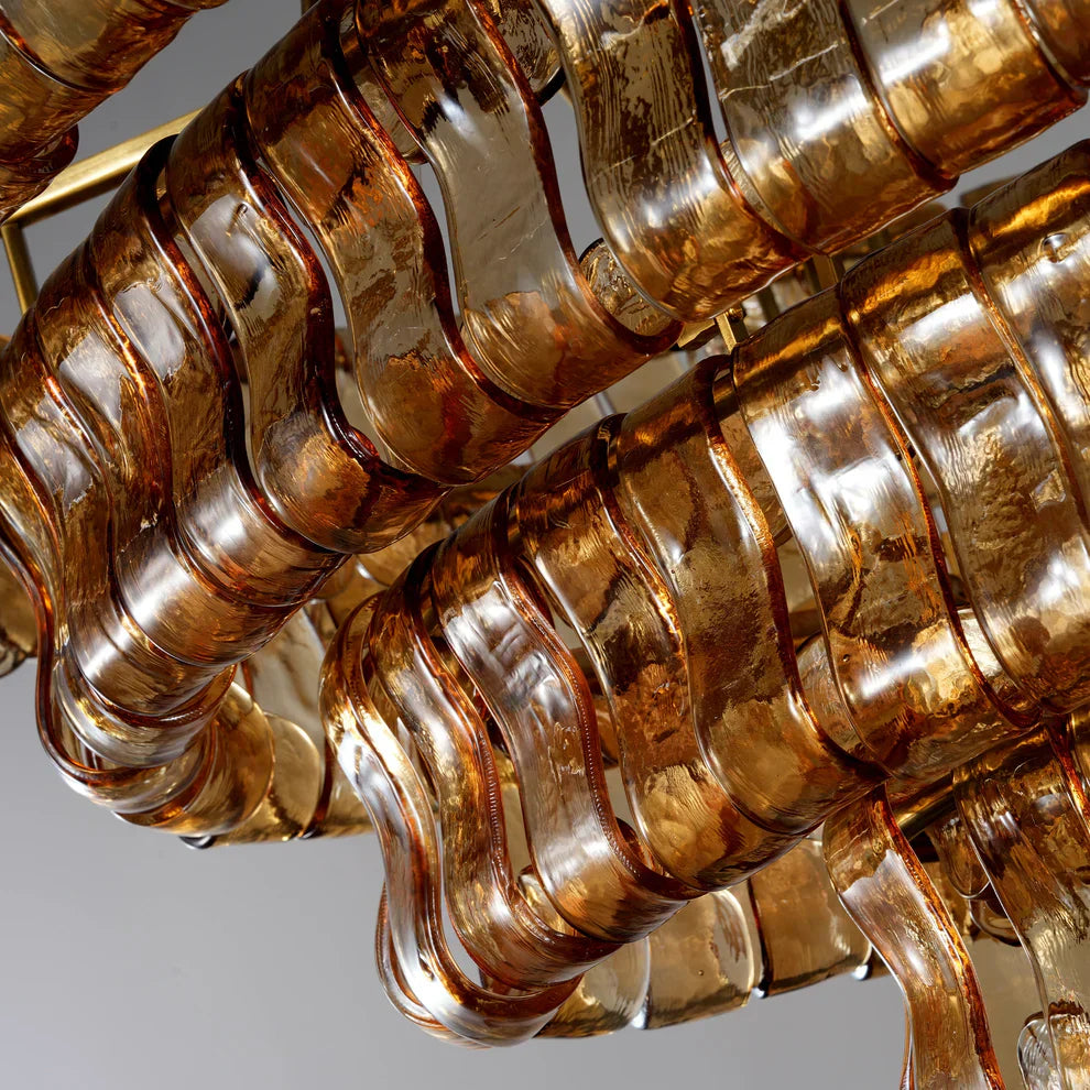 Luxury Amor Ghiaccio Glass Oval Chandelier 54"W/65"W product image