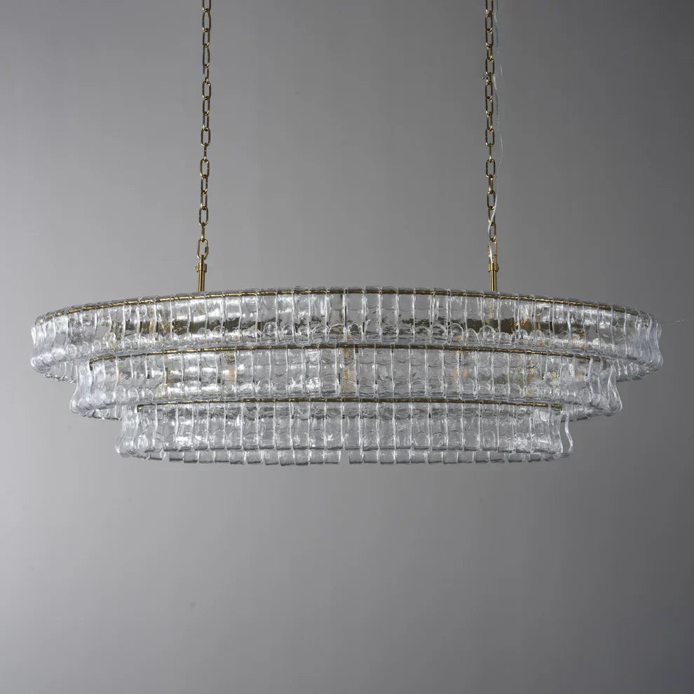 Luxury Amor Ghiaccio Glass Oval Chandelier 54"W/65"W additional product view