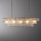 Luxury Amor Ghiaccio Glass Oval Chandelier 54"W/65"W product image
