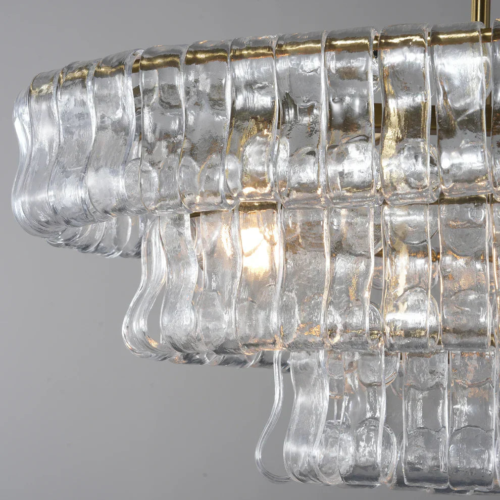 Luxury Amor Ghiaccio Glass Oval Chandelier 54"W/65"W product image