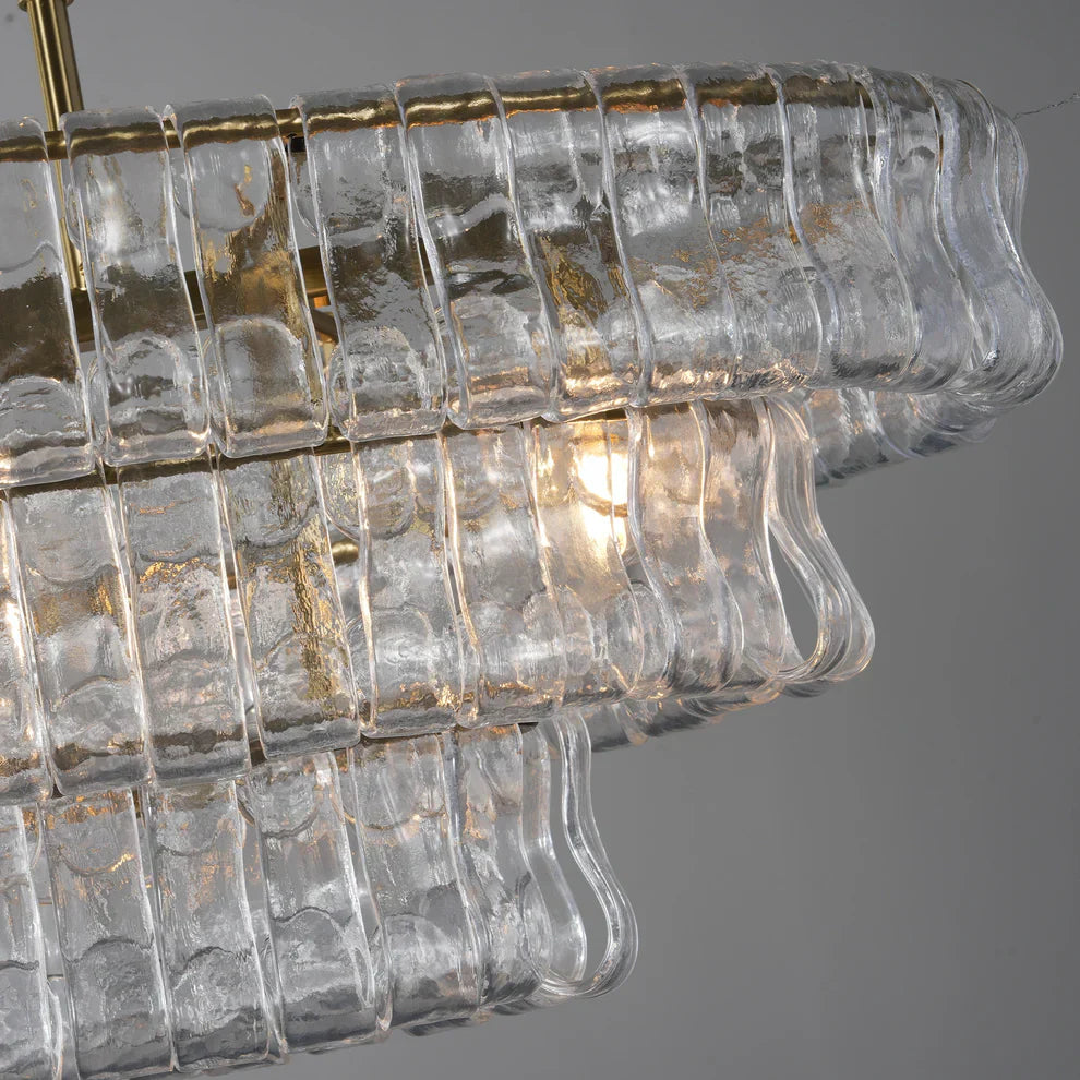 Luxury Amor Ghiaccio Glass Oval Chandelier 54"W/65"W product image