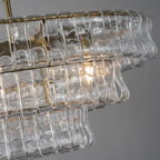 Luxury Amor Ghiaccio Glass Oval Chandelier 54"W/65"W product image
