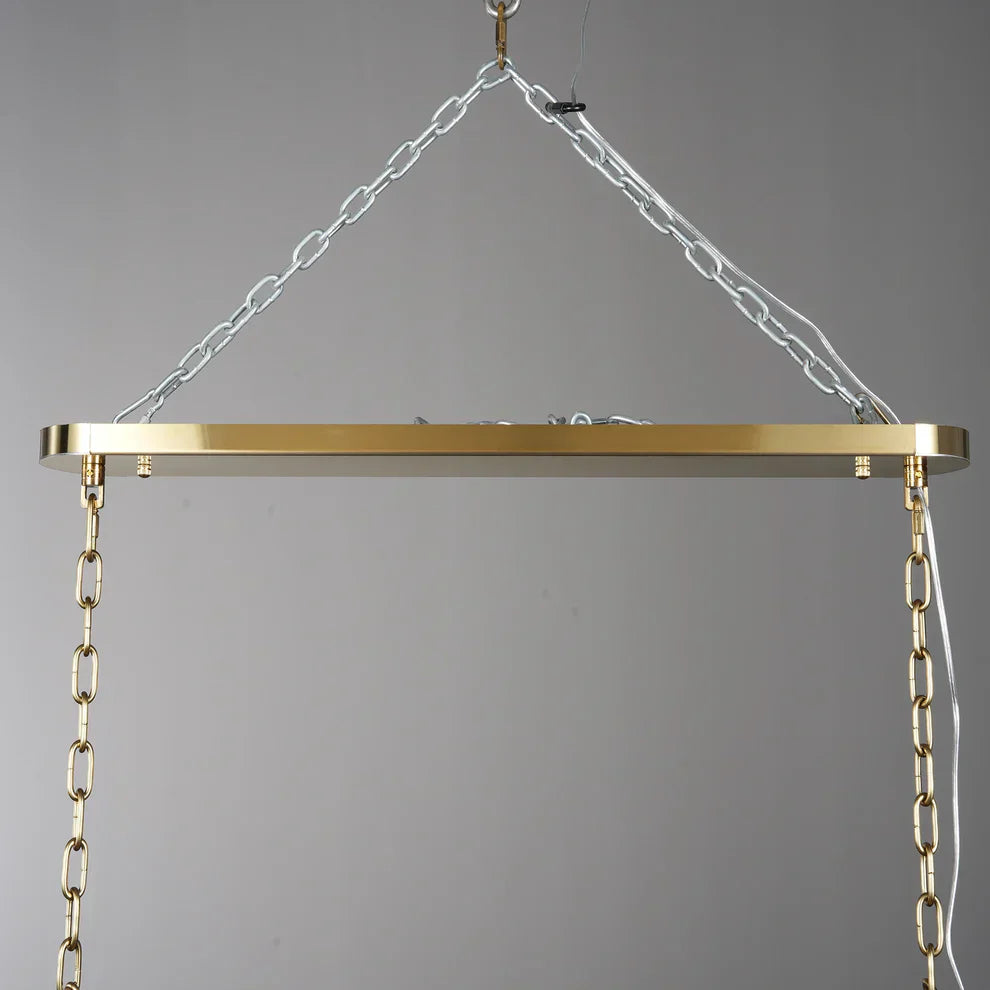 Luxury Amor Ghiaccio Glass Oval Chandelier 54"W/65"W product image