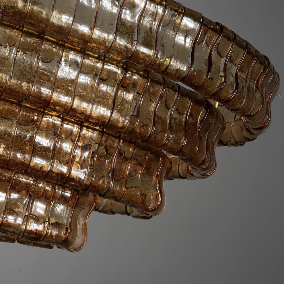 Luxury Amor Ghiaccio Glass Oval Chandelier 54"W/65"W product image