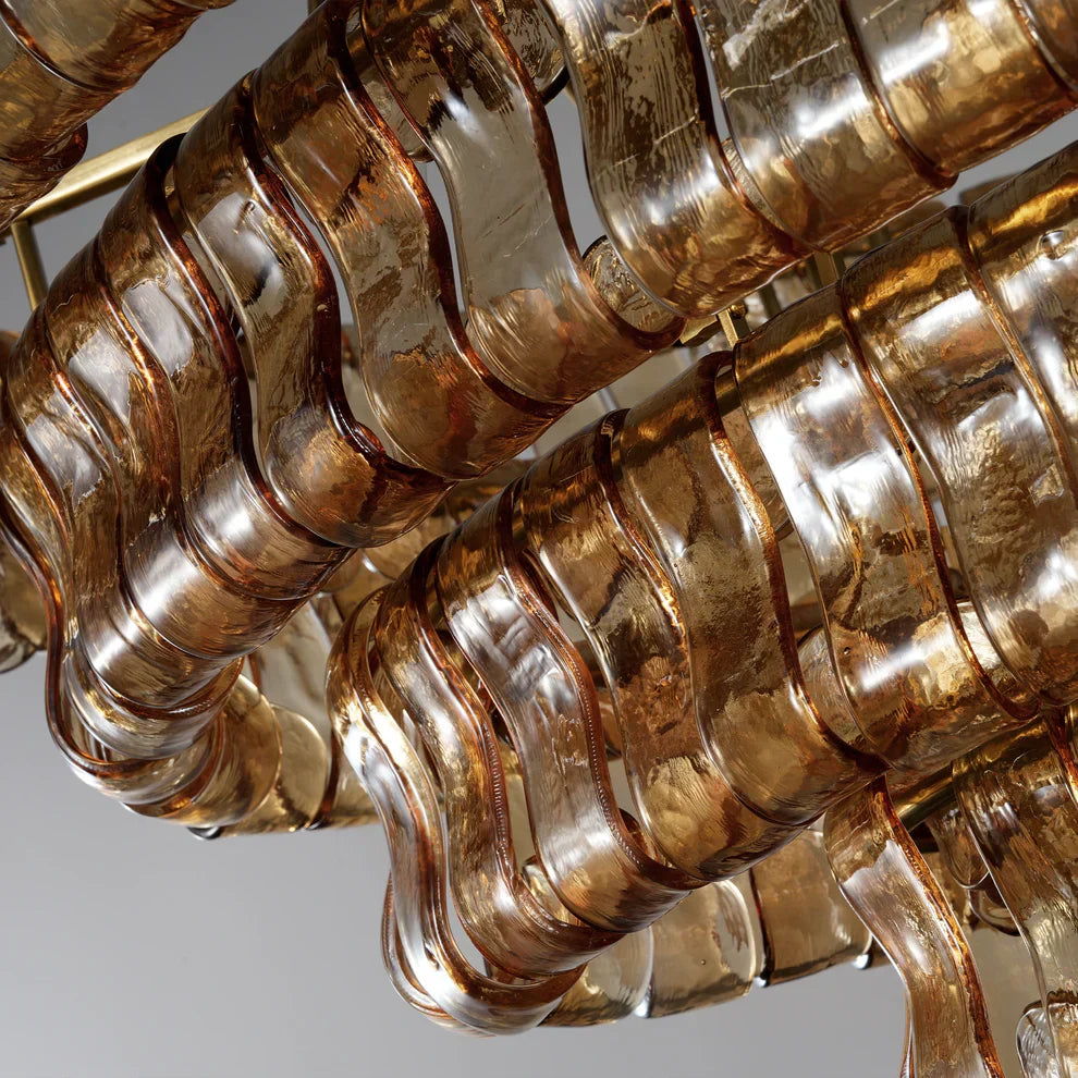 Luxury Amor Ghiaccio Glass Oval Chandelier 54"W/65"W product image