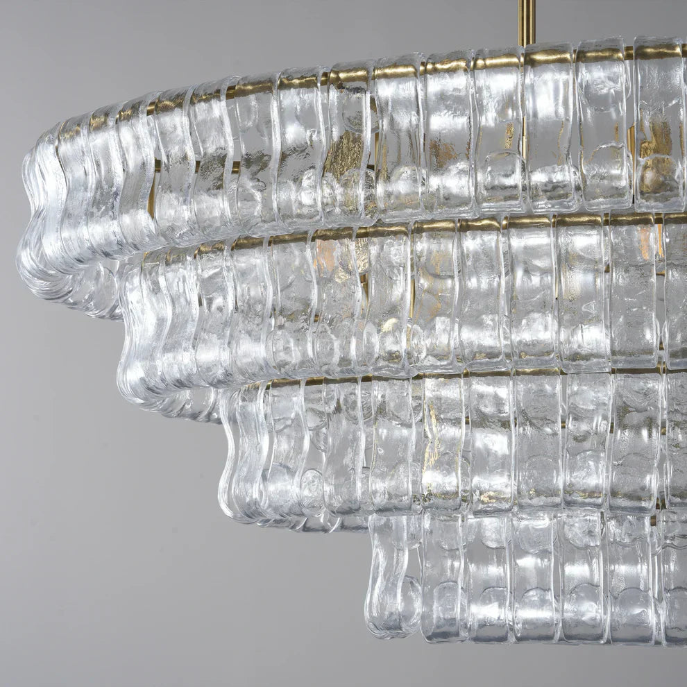 Luxury Amor Ghiaccio Glass Oval Chandelier 54"W/65"W product image