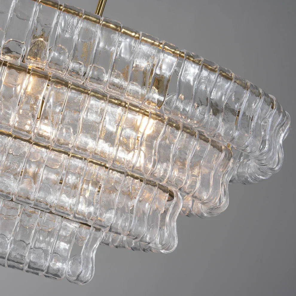 Luxury Amor Ghiaccio Glass Oval Chandelier 54"W/65"W product image
