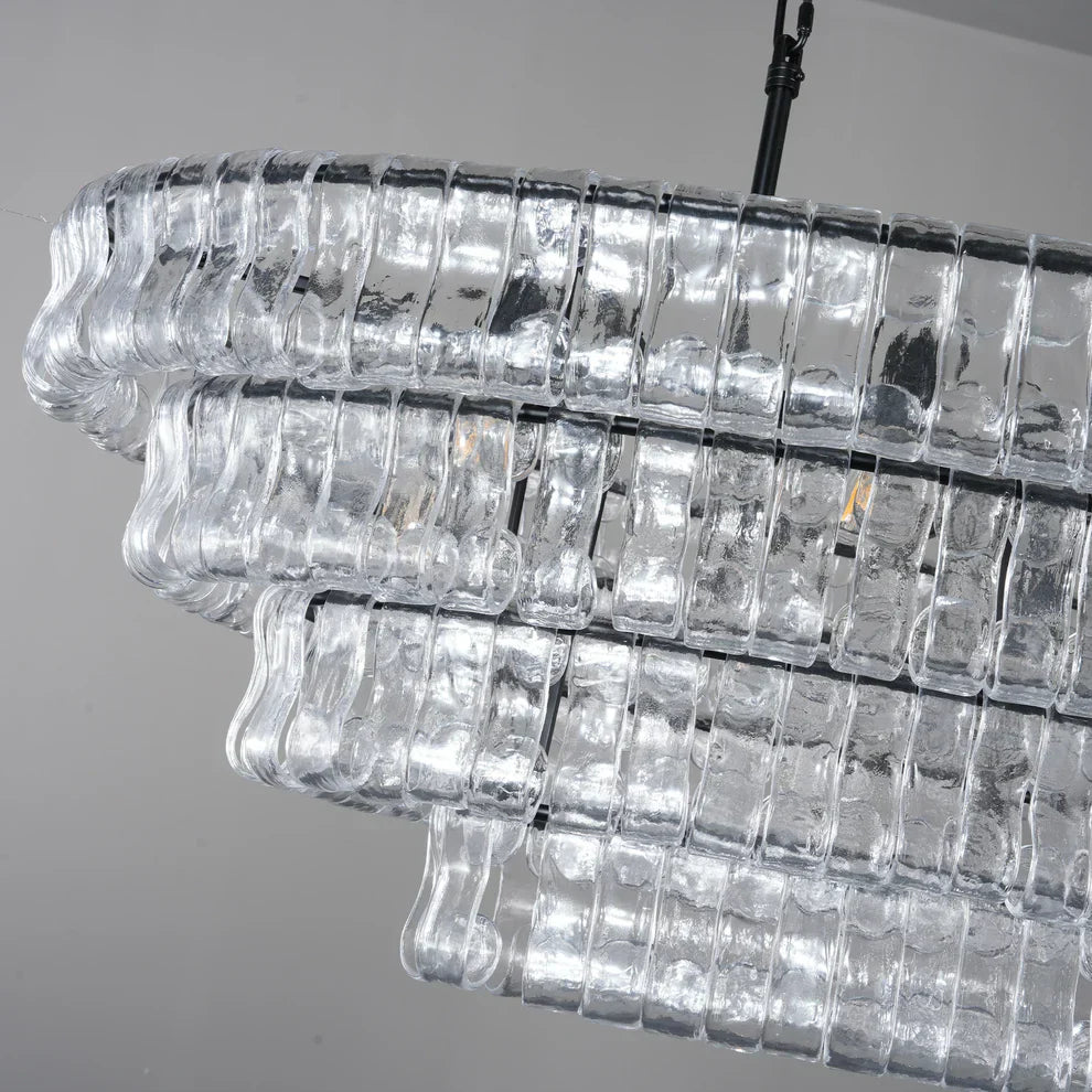 Luxury Amor Ghiaccio Glass Oval Chandelier 54"W/65"W product image
