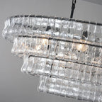 Luxury Amor Ghiaccio Glass Oval Chandelier 54"W/65"W product image