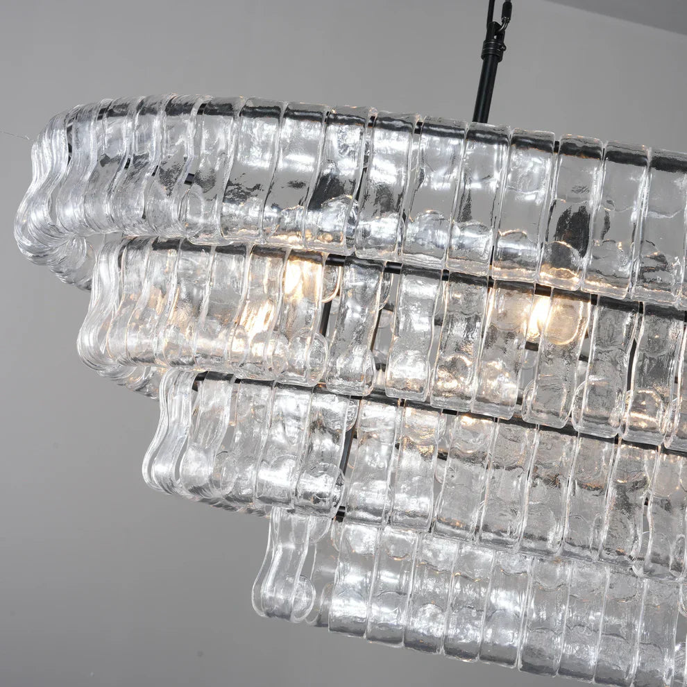 Luxury Amor Ghiaccio Glass Oval Chandelier 54"W/65"W product image