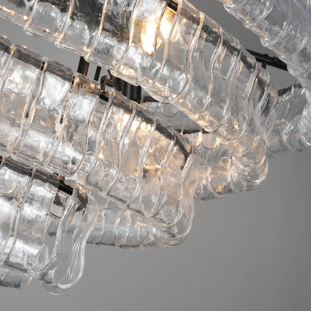 Luxury Amor Ghiaccio Glass Oval Chandelier 54"W/65"W product image
