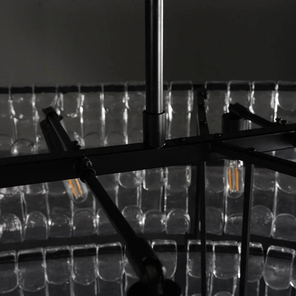 Luxury Amor Ghiaccio Glass Oval Chandelier 54"W/65"W product image