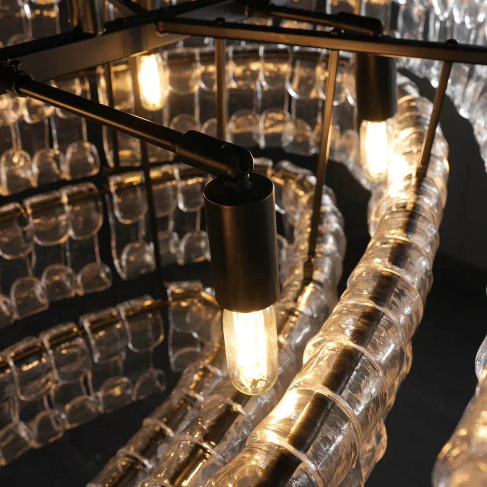 Luxury Amor Ghiaccio Glass Oval Chandelier 54"W/65"W product image