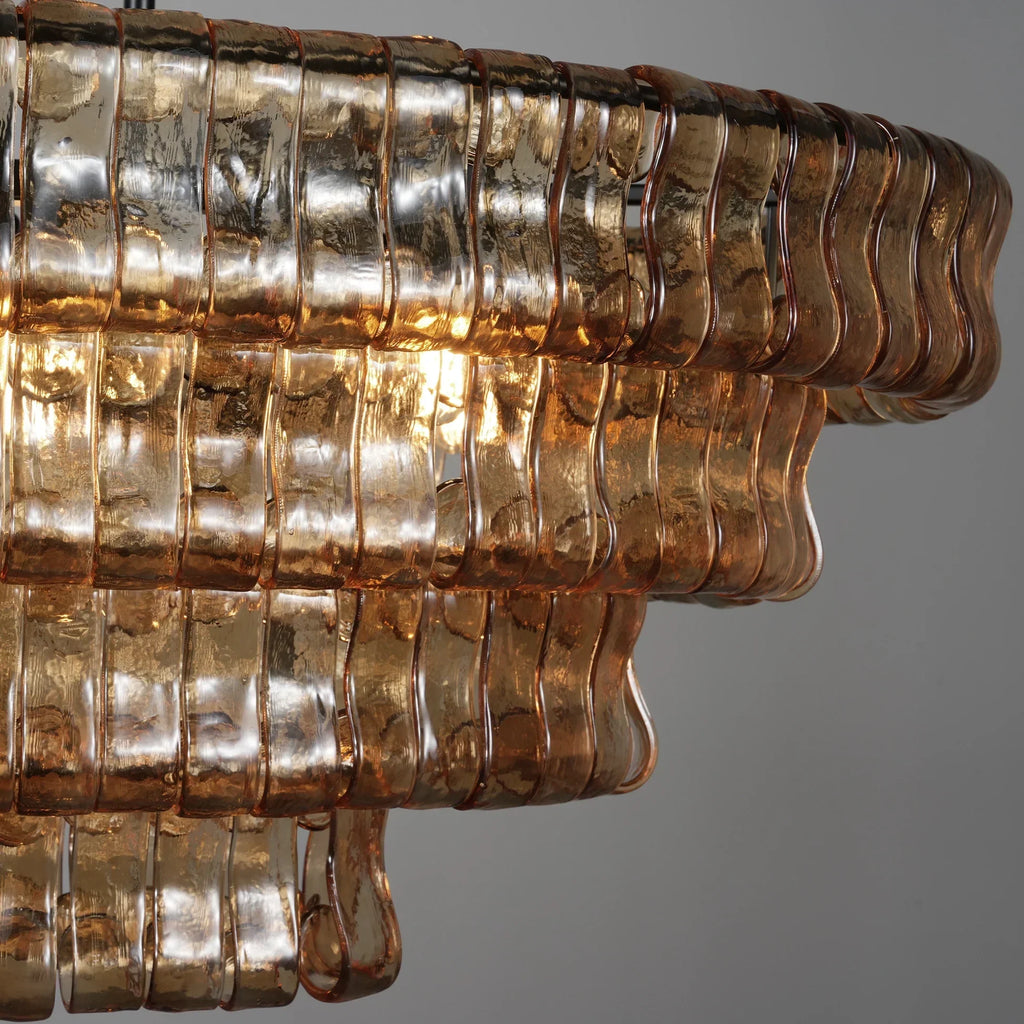 Luxury Amor Ghiaccio Glass Oval Chandelier 54"W/65"W product image