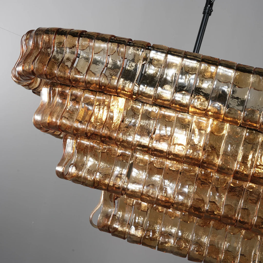 Luxury Amor Ghiaccio Glass Oval Chandelier 54"W/65"W product image
