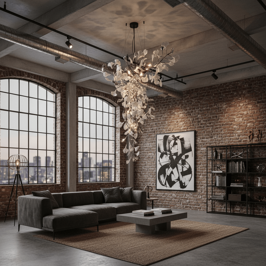 Golden Fan Leaf Artistic Chandelier product image