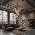 Golden Fan Leaf Artistic Chandelier product image