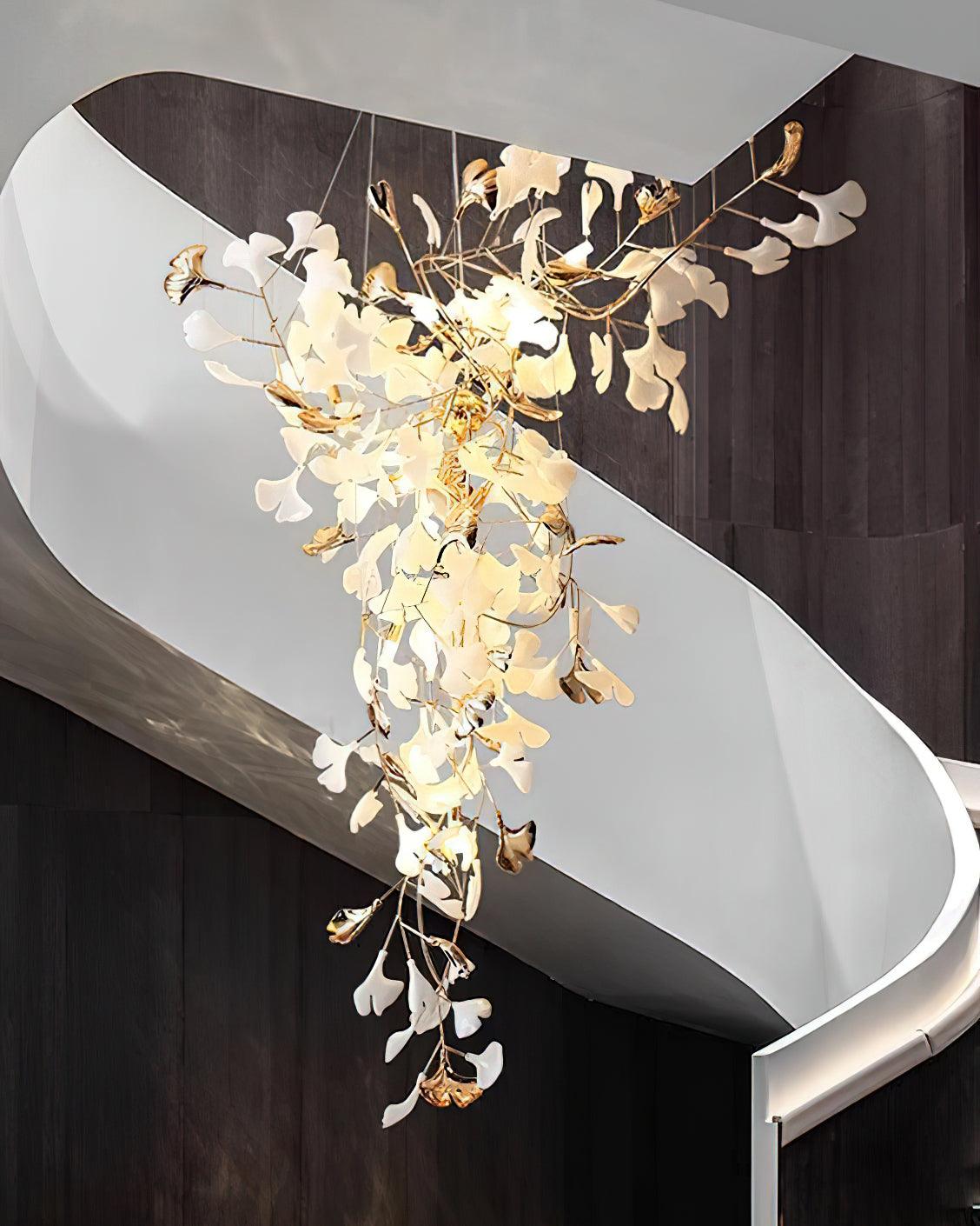 Golden Fan Leaf Artistic Chandelier product image