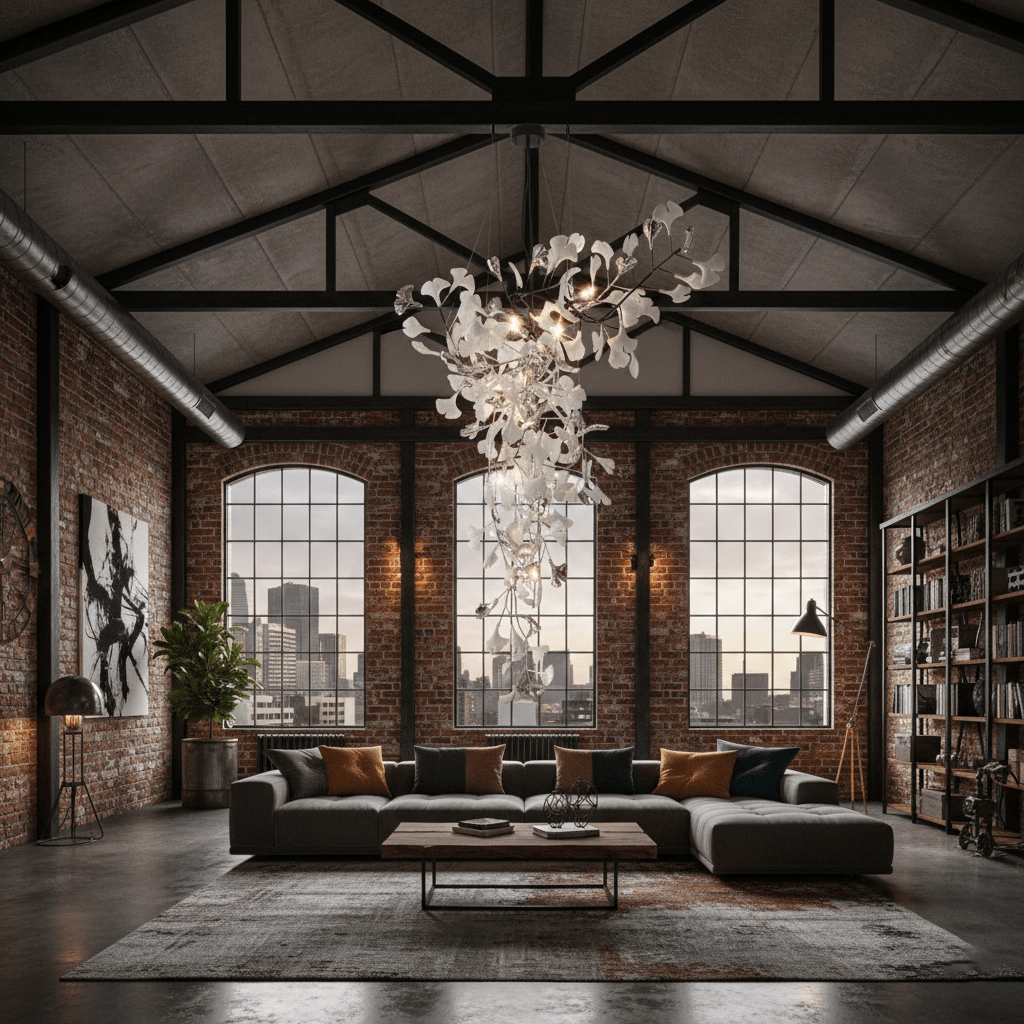 Golden Fan Leaf Artistic Chandelier product image