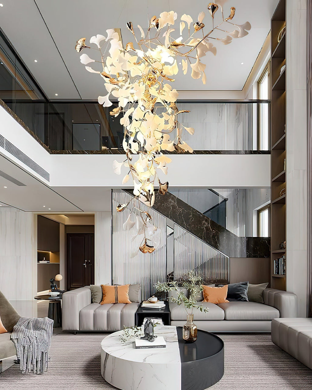 Golden Fan Leaf Artistic Chandelier product image
