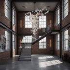 Golden Fan Leaf Artistic Chandelier product image