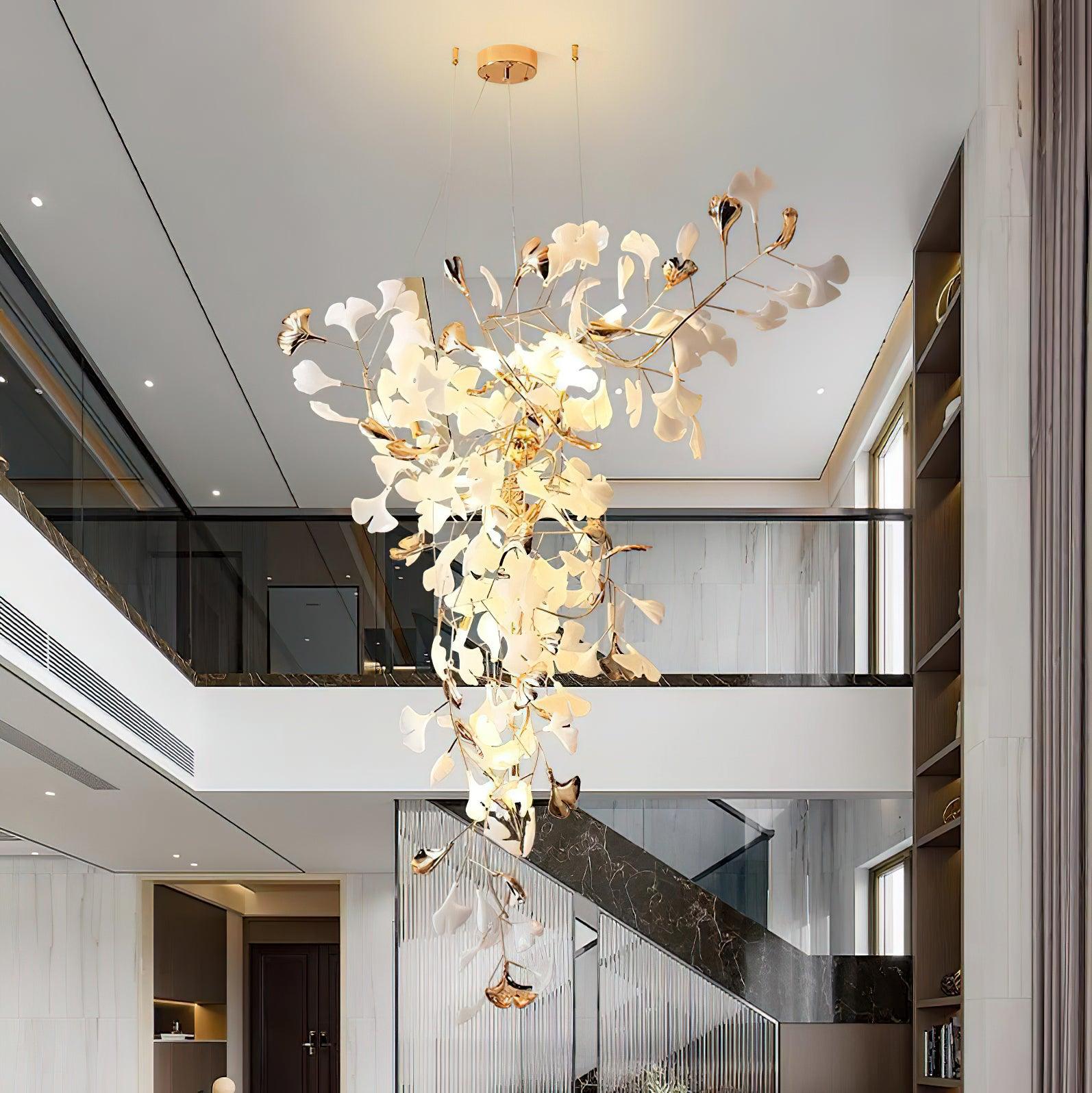 Golden Fan Leaf Artistic Chandelier product image