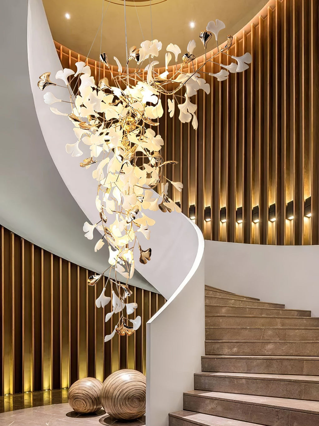 Golden Fan Leaf Artistic Chandelier product image